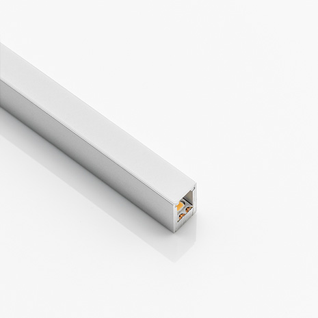 Image of an aluminium-coloured LD 8104 with a flush-fitting opal cover