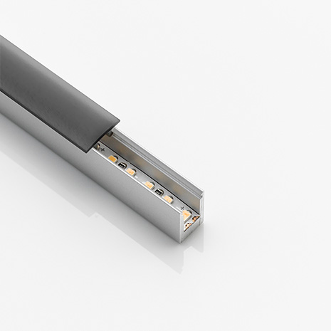 Image of an aluminium-coloured LD 8104 with an overlapping black cover