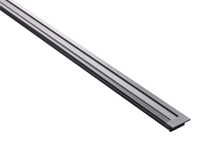 An elegant, black lighting system with clean lines, ideal for modern lighting solutions.